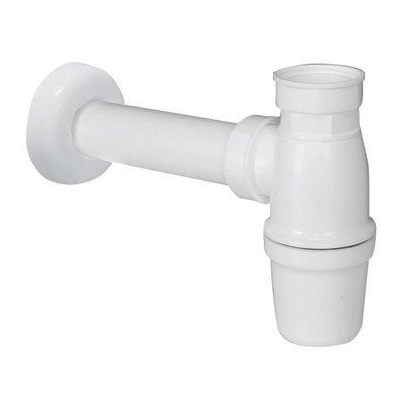 Nemo Go Siphon PP blanc 5/4" x D32 avec tuyau d'évacuation et rosace