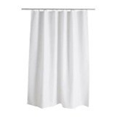 Nemo Rideau de douche PEVA plastique souple 0,3 mm d'épaisseur 1800 x 1800 mm blanc opaque 12 oeillets sans anneaux sans barre