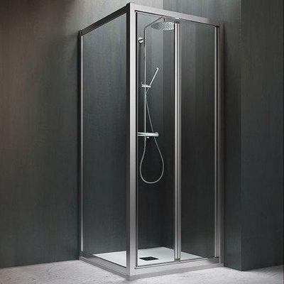 Arblu - Vega - zijwand - 75 cm - transparant glas - profielen zilver blinkend - H 195 cm - dikte glas 6 mm - verstelbaarheid: 72,5-76 cm