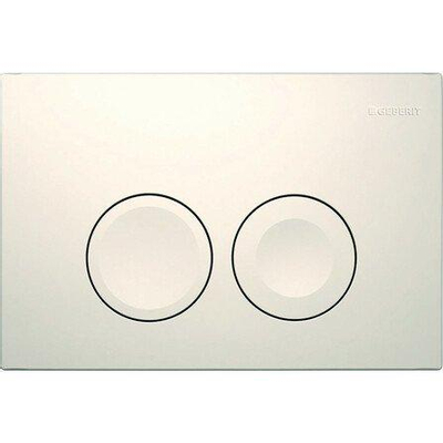 Geberit delta 25 plaque de commande, commande frontale à 2 boutons pour toilettes 24,6x16,4cm blanc