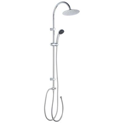 GO by Van Marcke Biwa opbouw regendoucheset zonder kraan – Ø20 cm hoofddouche – 1-stands handdouche – glijstang – chroom
