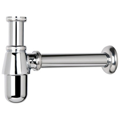 Nemo Skill fleshevel - voor wastafel - met afvoerbuis - 250mm - 6/4" x D 40 - zonder afvoerplug - sifon - chroom