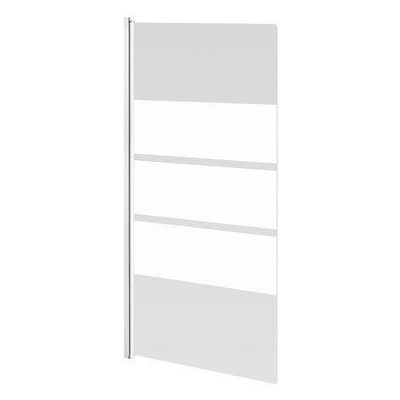 GO by Van Marcke Nera paroi de baignoire 850x1450mm 1 partie 5mm réversible décor verre de sécurité profilés blanc