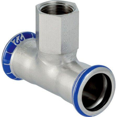Geberit Mapress persfitting - inox - water - T-stuk - met binnendraad - pers - F - pers - 18-1/2-18