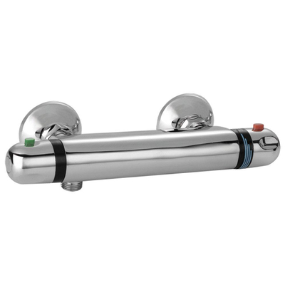 Go by Van Marcke Isiflow Thermostatische Douche Mengkraan - waterbesparend - hartafstand 15cm - veiligheidsblokkering - keramische schijven - rozetten - S-koppelingen