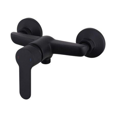GO by Van Marcke douchekraan - 17.6cm - opbouw - mengkraan - messing zwart mat