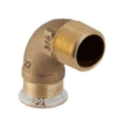 Geberit Mapress persfitting - water - overgangsknie - 90 graden - met buitendraad - 22-3/4M - koper