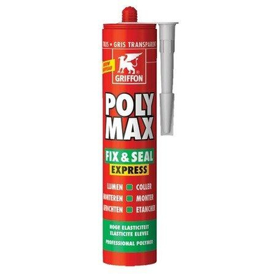 Griffon poly max fix&seal express tube à 300 gr gris