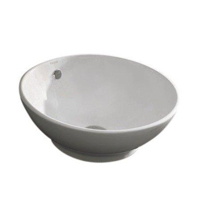 Nemo Spring Pilar wastafel - 41x17.4cm - opbouw - porselein - rond - wit - zonder kraangat - met overloop