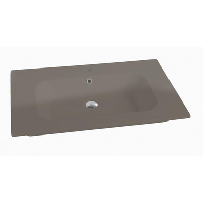 Nemo Spring Nubes tablette porcelaine 1 lavabo avec trou de robinetterie avec trop-plein 610 x 465 x 170 mm taupe