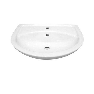 Nemo Start Star wastafel porselein 500 x 370 mm voorgeboord kraangat centraal met overloop wit