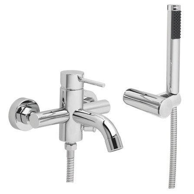 GO by Van Marcke Cocoon mitigeur bain-douche complet avec douchette entraxe 15 cm disques céramiques avec rosaces et raccords en S