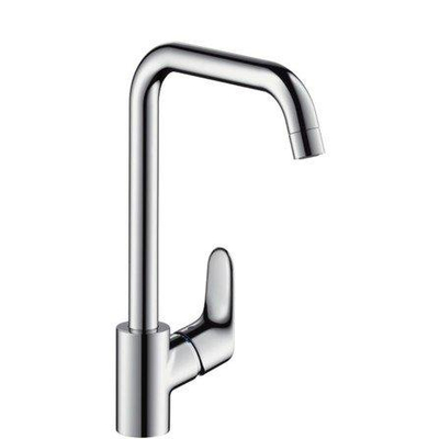 Hansgrohe Focus E2 Robinet de cuisine avec bec haut pivotant réglable à 110 degrés. 150 degrés et 360 degrés chrome