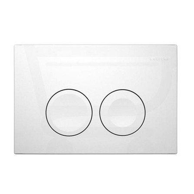 Geberit Delta 21 plaque de commande Dualflush à actionnement frontal pour toilettes 24,6x16,4cm blanc
