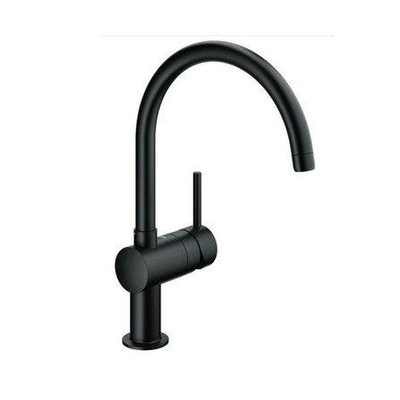 GROHE Minta Mitigeur de cuisine - haut - bec rond pivotant - noir mat