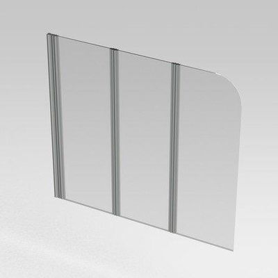 Nemo Start Pannello pare-baignoire 3 pièces 150x140cm verre clair aluminium poli réversible