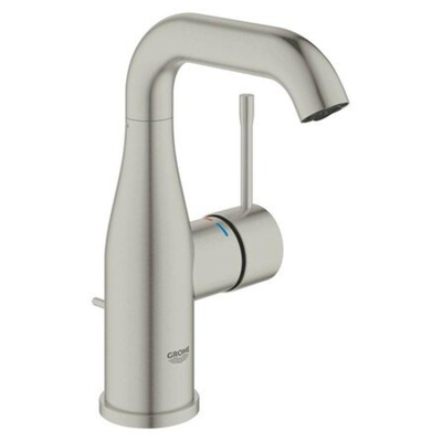 GROHE Essence Robinet de lavabo Posé sur le plan - bec 11,4 cm - taille M - bec haut orientable - vidage - supersteel