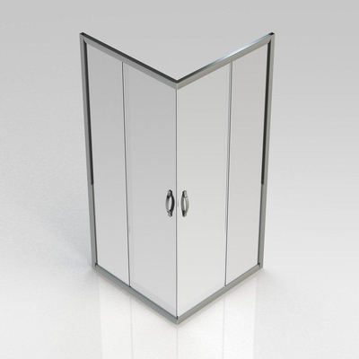 GO par Van Marcke Belo accès d'angle avec portes mortier jointuresantes 900x900x1900mm verre easy clean 6mm profils en aluminium chromé réglable 865-890mm