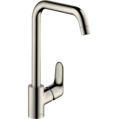 Hansgrohe Focus E2 Mitigeur de cuisine avec bec haut pivotant réglable 110 150 et 360 aspect inox