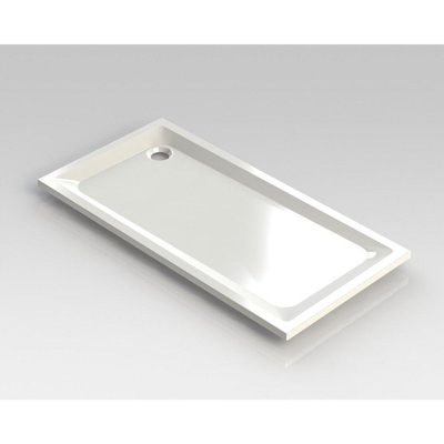 Nemo Spring Horus douchebak - 160x80x4.5cm - acryl - afvoer D90 - wit - zonder potenstel - dikte 4mm