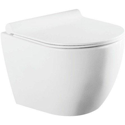 QeramiQ Salina Compact WC suspendu - sans bride - abattant WC à fermeture douce - blanc