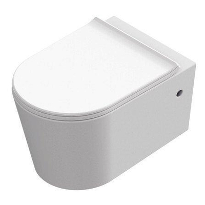 Nemo Spring Moon PACK toilette suspendue 545 x 360 x 365 mm en porcelaine sans rebord, avec abattant fin softclose Duroplast blanc
