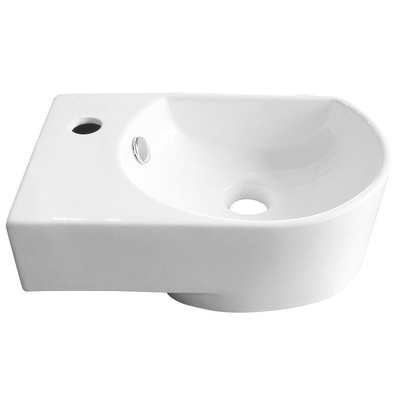 GO by Van Marcke Flexy handenwasser links 41x27x14,2 cm porselein wit 1 kraangat