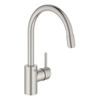 GROHE Concetto Mitigeur de cuisine - haut - bec pivotant/extensible - supersteel brossé