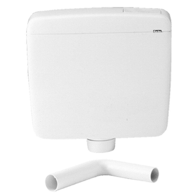 Go by Van Marcke Topazio réservoir apparent 445 x 135 x 400 mm mi-haut avec coude plastique blanc