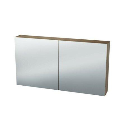 Nemo Spring Nebulo spiegelkast - 120x65x17.8cm - 2 deuren - glazen leggers - met stopcontact - zonder schakelaar - Riverside Oak Hell