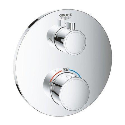 Grohe Grohtherm Mitigeur thermostatique encastré - 2 boutons - inverseur - rond - chromé