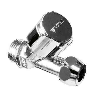 Schell robinet d''angle de réglage avec siège incliné sans rosace avec raccord à vis de serrage laiton 12M x 38M
