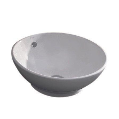 Nemo Spring Pilar wastafel - 41x17.4cm - opbouw - porselein - rond - wit - zonder kraangat - met overloop