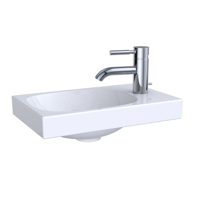 Geberit Acanto fontein - 40cm kraangat rechts - zonder overloop - wit