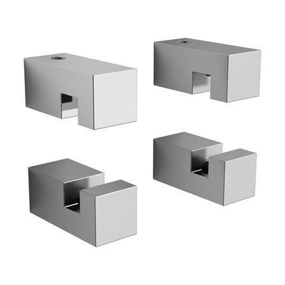 Clou Hold Me pinces à miroir – carré – 1,5 x 3,5 cm – lot de 4 – Chrome