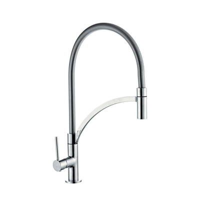 GO by Van Marcke Elegance keukenmengkraan - eengreeps - hoge draaibare bek - uittrekbare sproeier - keramische schijven - hoog 46.5cm - verchroomd messing SHOWROOMMODEL