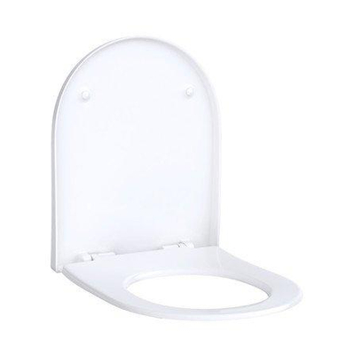 Geberit Acanto abattant WC slim wrap over antibactérien charnières chromées déclipsable avec mécanisme softclose blanc