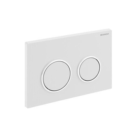Plaque de commande Geberit Omega20 - chasse d'eau à 2 boutons - rond - blanc/chrome brillant/blanc 0700237