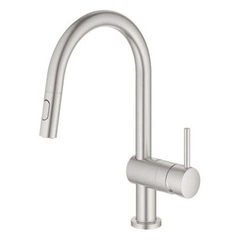 Grohe Minta Touch Keukenkraan - draaibare/uittrekbare uitloop - 2 straalsoorten - Brushed Supersteel (RVS) SW225340