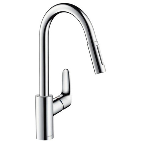 Hansgrohe Focus m41 Eengreeps keukenmengkraan - 240 met uittrekbare vuistdouche - 2 straalsoorten - hoogglans chroom GA69755