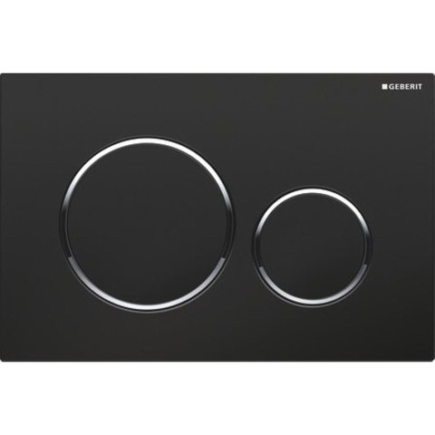 Geberit Sigma20 bedieningsplaat - 2-toets spoeling - ronde knoppen - zwart/glans chroom/zwart - dualflush - glans zwart SW53746