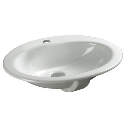 Nemo Start Star inbouwwastafel - 56x46cm - porselein - wit - voorgeboord centraal kraangat SW280873