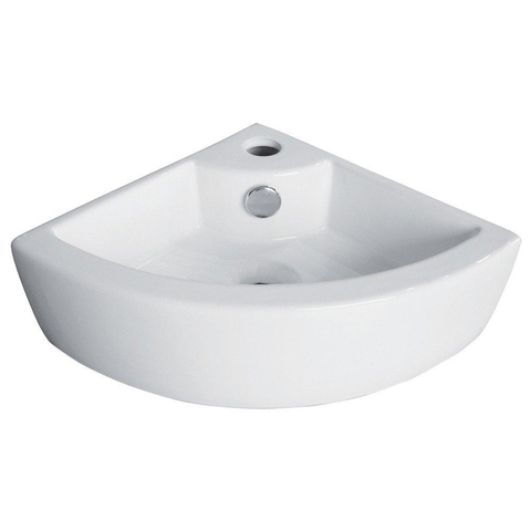 GO by Van Marcke lave-mains - 44x31.5x12.6cm - triangulaire - trou de robinet au centre - blanc SW291061
