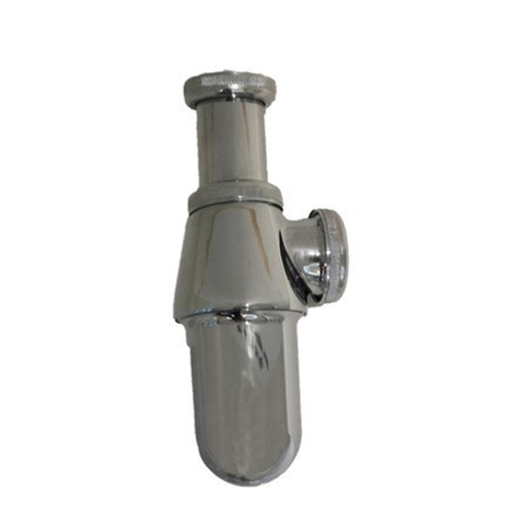 Nemo Skill bekersifon - voor wastafel - zonder afvoerbuis - 5/4" - afvoerplug - 54 - met afwerkplaat - chroom SW284902