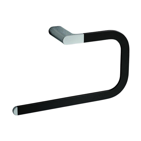 Nemo Stock - Scura - handoekring - wandmontage - 280 x 160 x 80 mm - messing verchroomd - zwart soft touch SHOWROOMMODEL SHOW26617