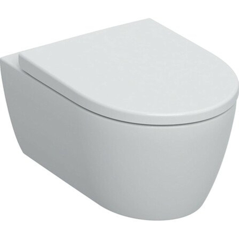 Geberit ICon Pack Wandcloset - 36x53x37.5cm - closetzitting - rimfree - softclose - quickrelease - rimless - diepspoel - mat wit SW730577