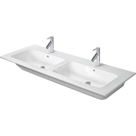 Duravit ME by Starck lavabo meuble double 2 trous de robinet avec trop-plein 130x49cm blanc mat SW297040