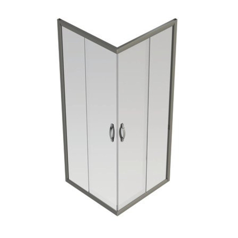 GO by Van Marcke Belo hoekinstap schuifdeuren 800x800x1900mm 6mm easy clean glas profielen aluminium verchroomd regelbaar 765-790mm SW292848
