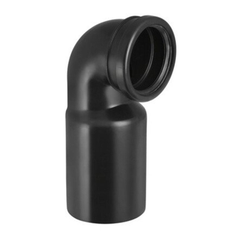 Geberit wandclosetbocht - 90 graden - voor verticale montage - zwart 0712589