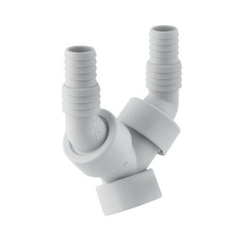 Geberit dubbel aansluitstuk - voor vaat- en wasmachines - 4/4" - 83mm - kunststof - alpien wit SW30032